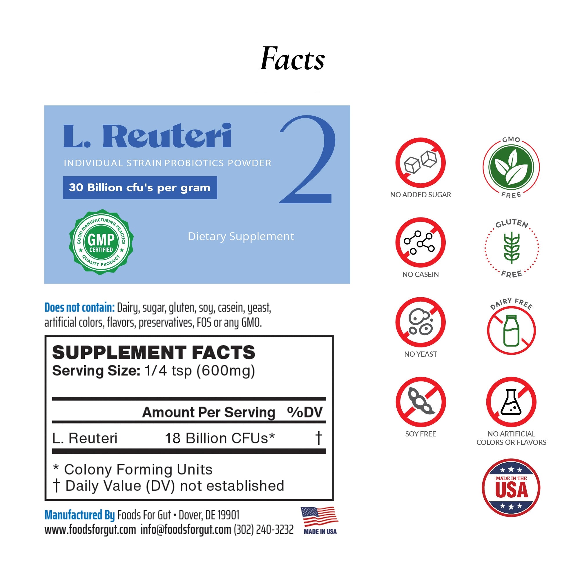 Lactobacillus Reuteri Probiotic Powder