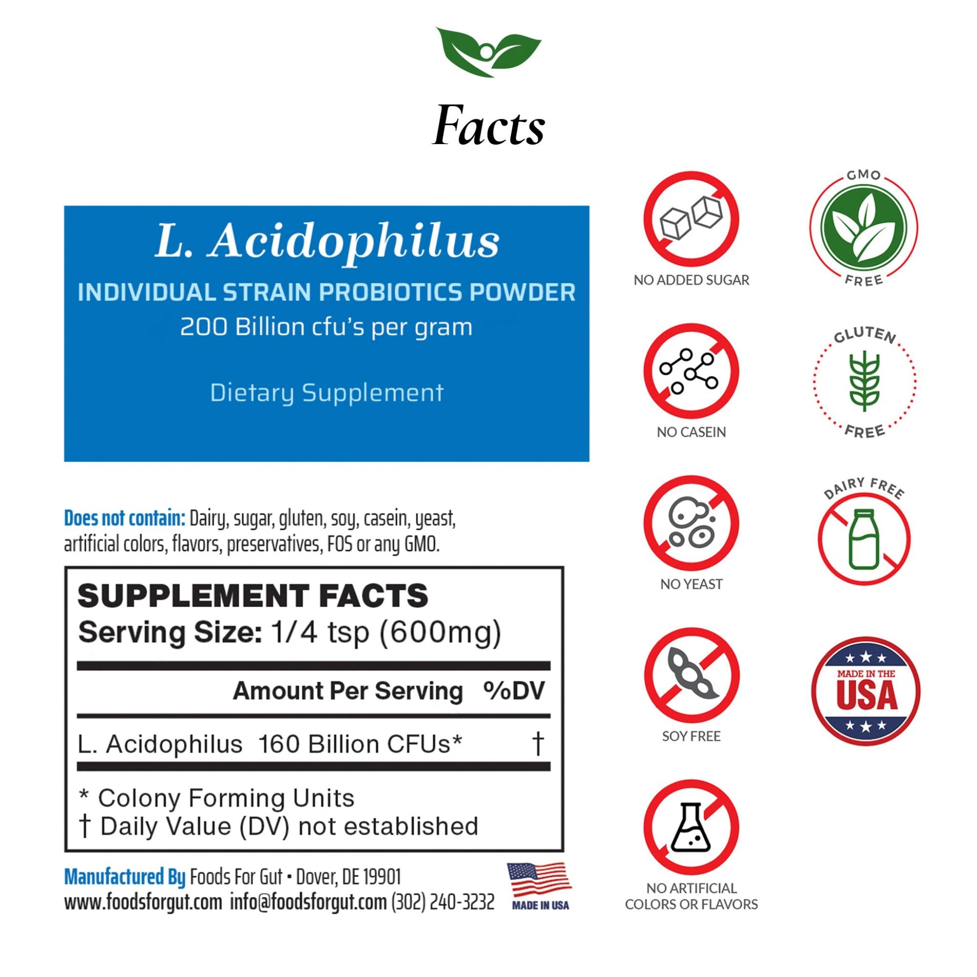 Lactobacillus Acidophilus Probiotic Powder