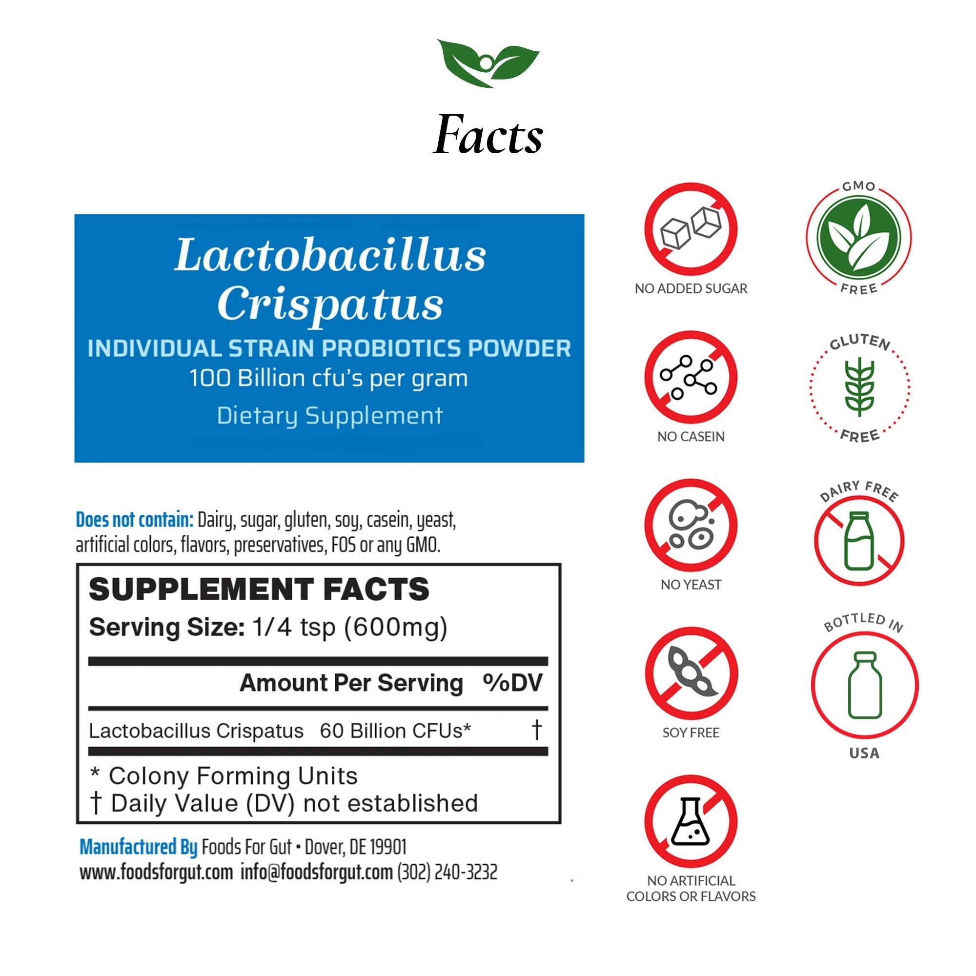Lactobacillus Crispatus Probiotic Powder