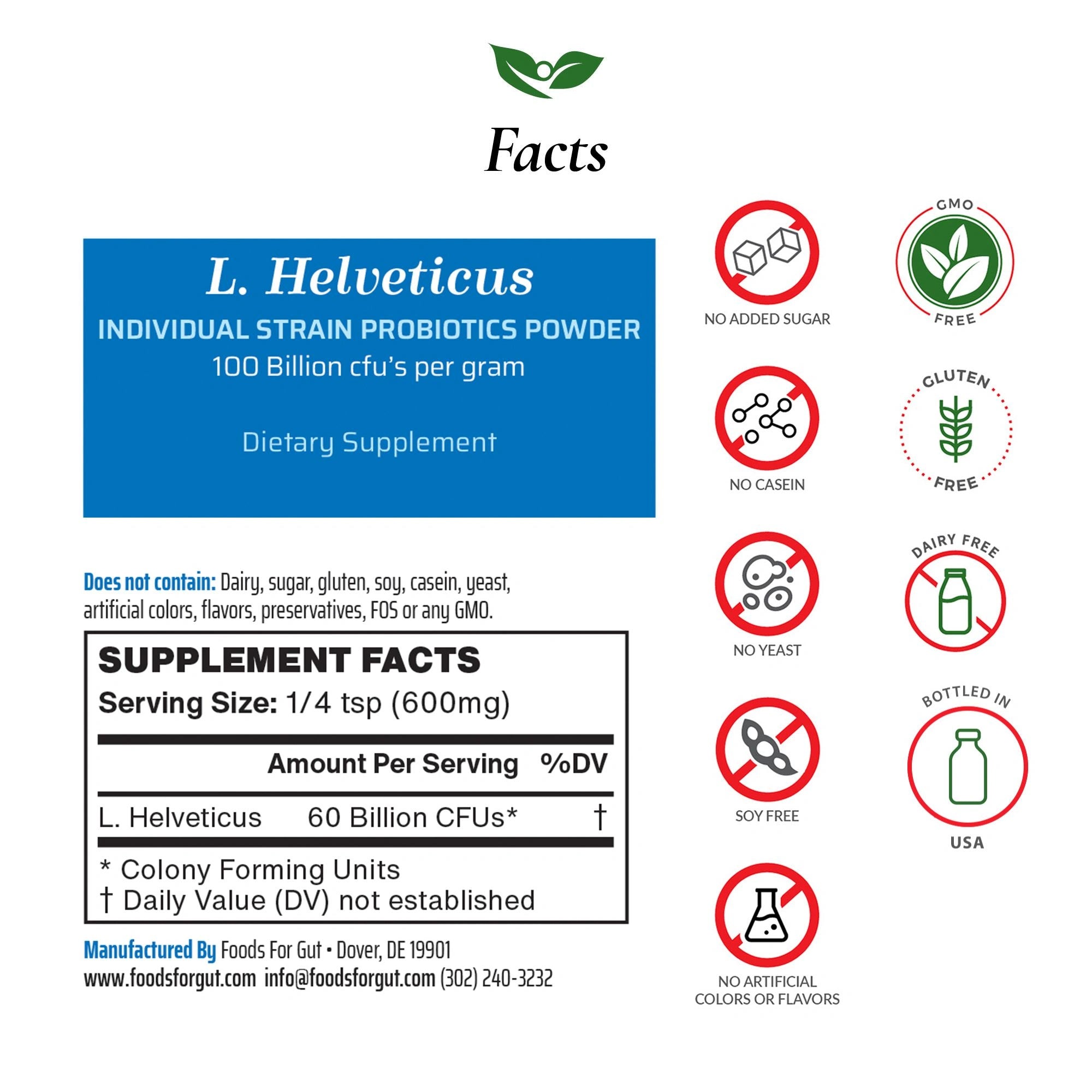 Lactobacillus Helveticus Probiotic Powder