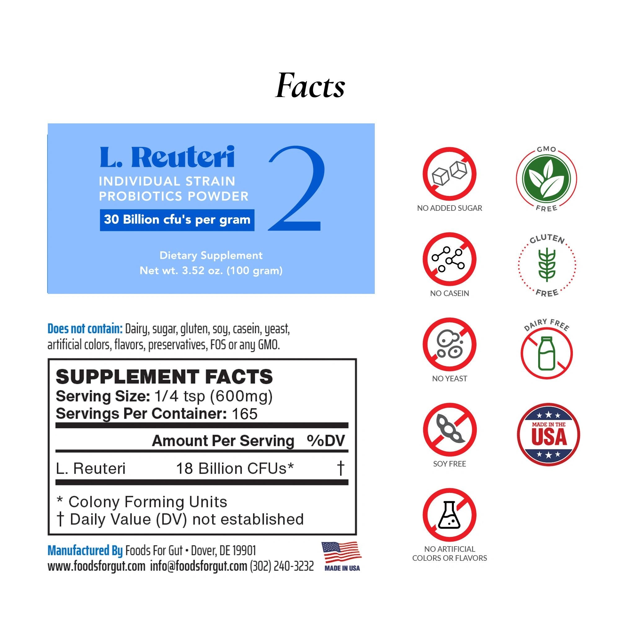 Lactobacillus Reuteri Probiotic Powder