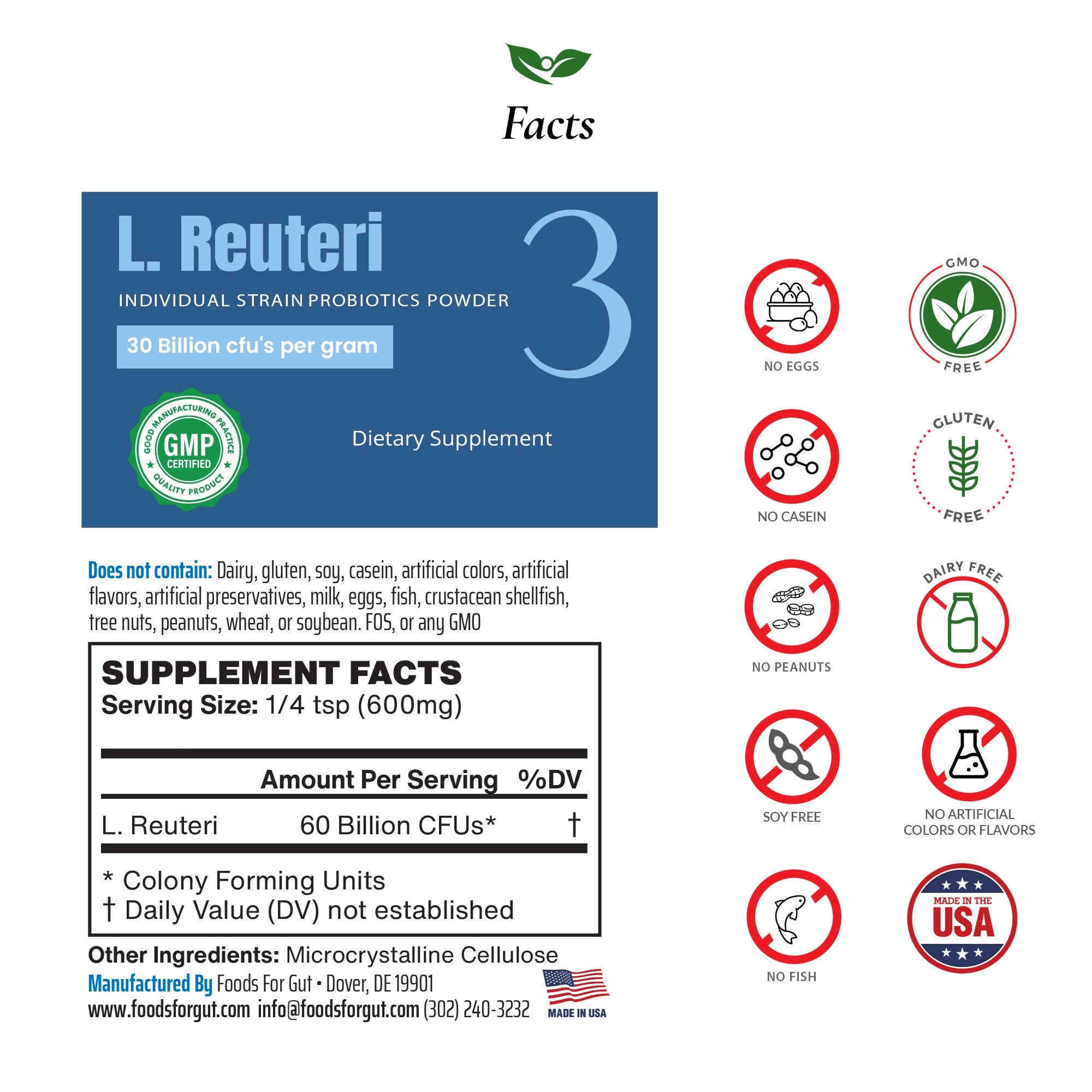 Lactobacillus Reuteri Probiotic Powder