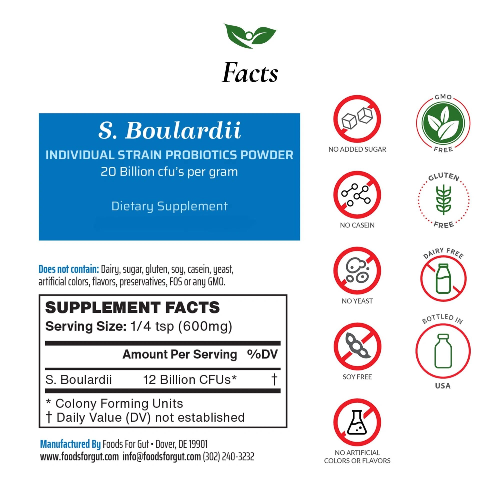 Saccharomyces Boulardii Probiotic Powder